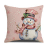 Pink Dog Christmas Snowman Pillow Cover Amazon Home Sofa Cushion Cover Holiday Pillow - V.I.P Digital Presence