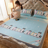 Summer Bed Sheet Ice Silk Mat Soft and Comfortable Latex Mattress Bedding Three-piece Breathable Mat for Comfortable Sleep