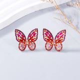 Alloy Inlaid Rhinestone Butterfly Earrings - V.I.P Digital Presence