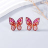 Alloy Inlaid Rhinestone Butterfly Earrings - V.I.P Digital Presence
