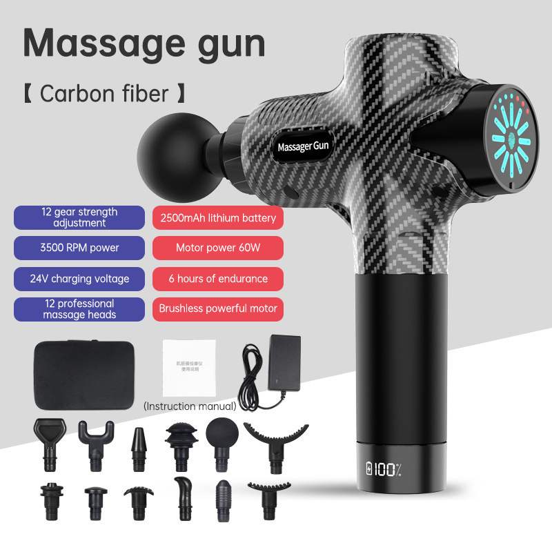 24V  Lcd Touch Adjustment 12 Gears Lcd Screen Sports Muscle Deep Tissu Fascia Mini Massage Gun With Lcd Display - V.I.P Digital Presence