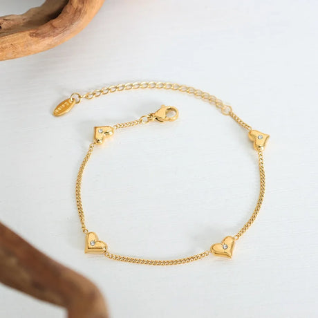 Titanium Steel Zircon Heart Bracelet - V.I.P Digital Presence