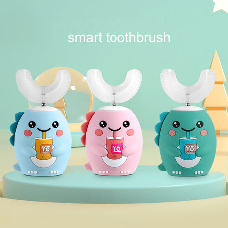 U-shaped electric toothbrush children's rechargeable 2-6-12-year-old rechargeable baby toothbrush U-shaped little dinosaur child - V.I.P Digital Presence