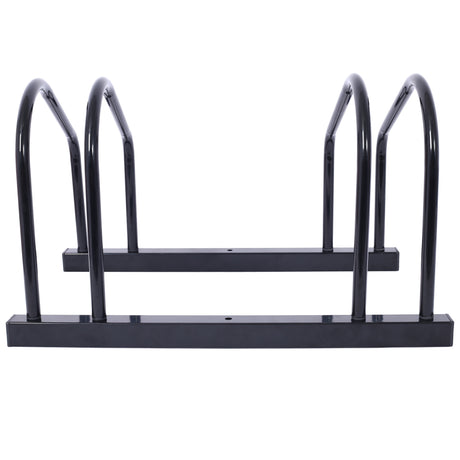 2 bicycle parking racks 22-28 inch wheel supports, maximum tire width 2.15 inches, black painted - V.I.P Digital Presence
