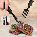 Vajilla de camping multifuncional de acero inoxidable, cuchillo, tenedor y cuchara, herramientas portátiles de supervivencia para comer al aire libre. 