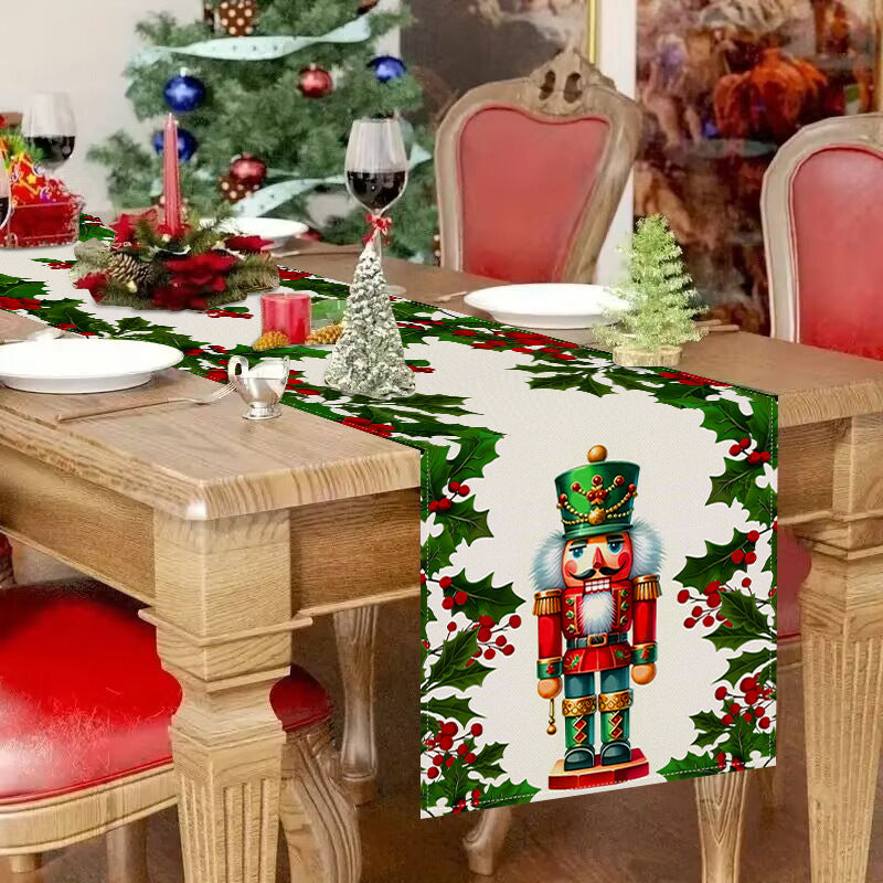 Christmas linen table flag walnut clip printed tablecloth holiday table decoration tablecloth tea flag pad - V.I.P Digital Presence