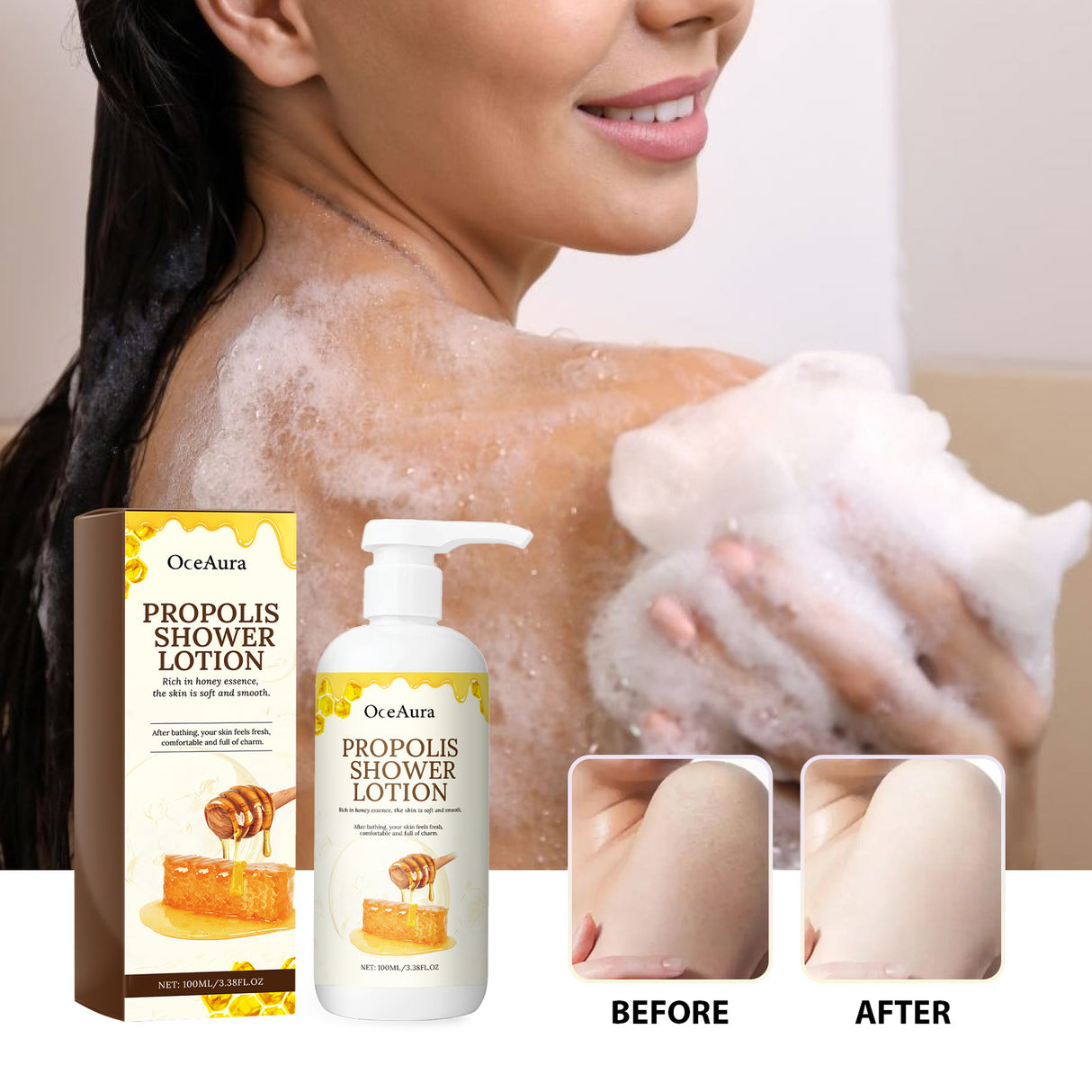 Propolis Shower Lotion, Body Skin Cleansing And Moisturizing Dull Exfoliating Body Wash - V.I.P Digital Presence