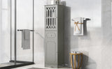 Tall Bathroom Cabinet, Freestanding Storage Cabinet with Drawer and Doors, MDF Board, Acrylic Door, Adjustable Shelf, Grey - V.I.P Digital Presence