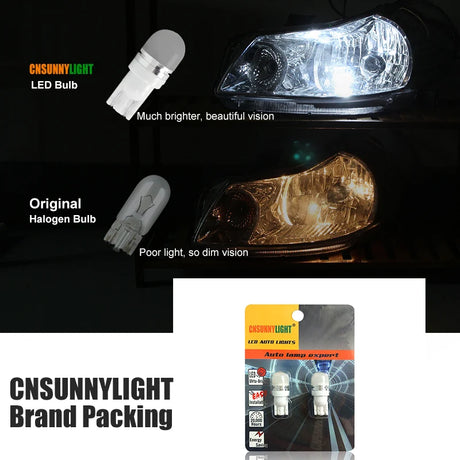 2pcs T10 W5W 194 168 LED Car Parking Side Signal Light License Plate Bulb Interior Reading Wedge Dome Turn Lamp12V - V.I.P Digital Presence