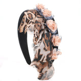 Fashionable leopard print fabric flower headband - V.I.P Digital Presence
