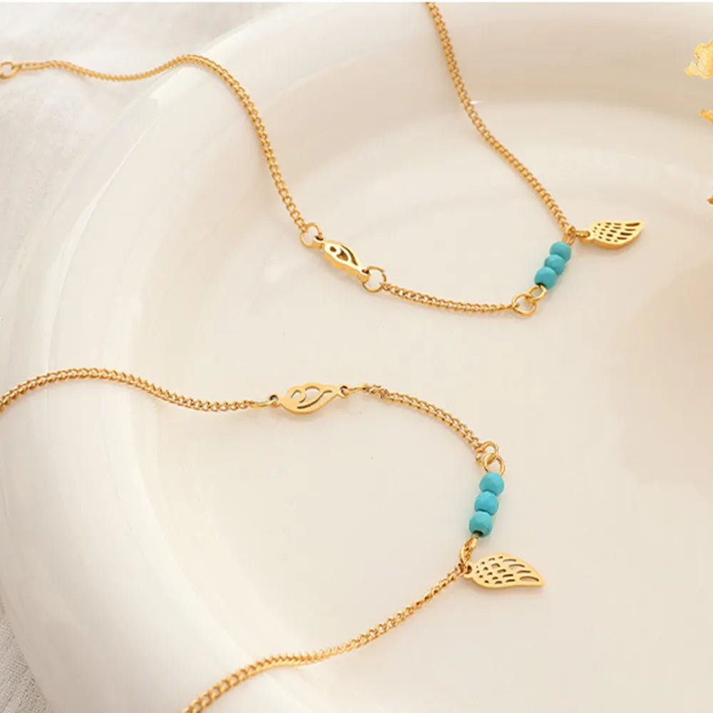 Titanium Steel Wing Shape Charm Anklet Bracelet - V.I.P Digital Presence