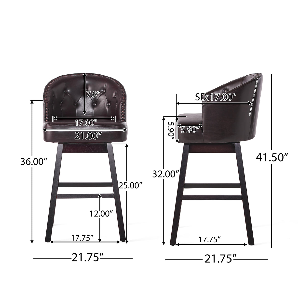 OGDEN KD SWIVEL BARSTOOL( SET OF 2 ) - V.I.P Digital Presence