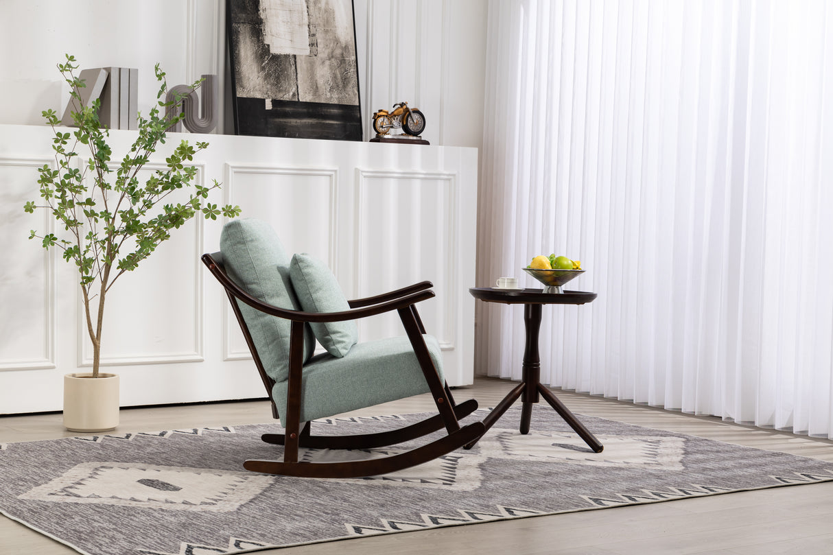 woven fabric Mid Century Modern Accent Chairs Comfy Upholstered Glider Arm Chair with Solid Wood for Living Room Bedroom Balcony - V.I.P Digital Presence