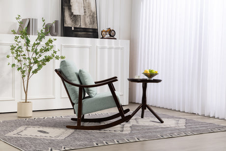 woven fabric Mid Century Modern Accent Chairs Comfy Upholstered Glider Arm Chair with Solid Wood for Living Room Bedroom Balcony - V.I.P Digital Presence