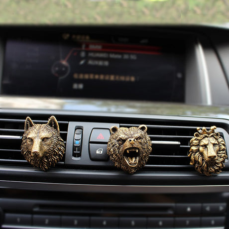 Resin Animal Head Set Car Fragrance Clip Decoration Creative Car Air Outlet Car Clip - V.I.P Digital Presence