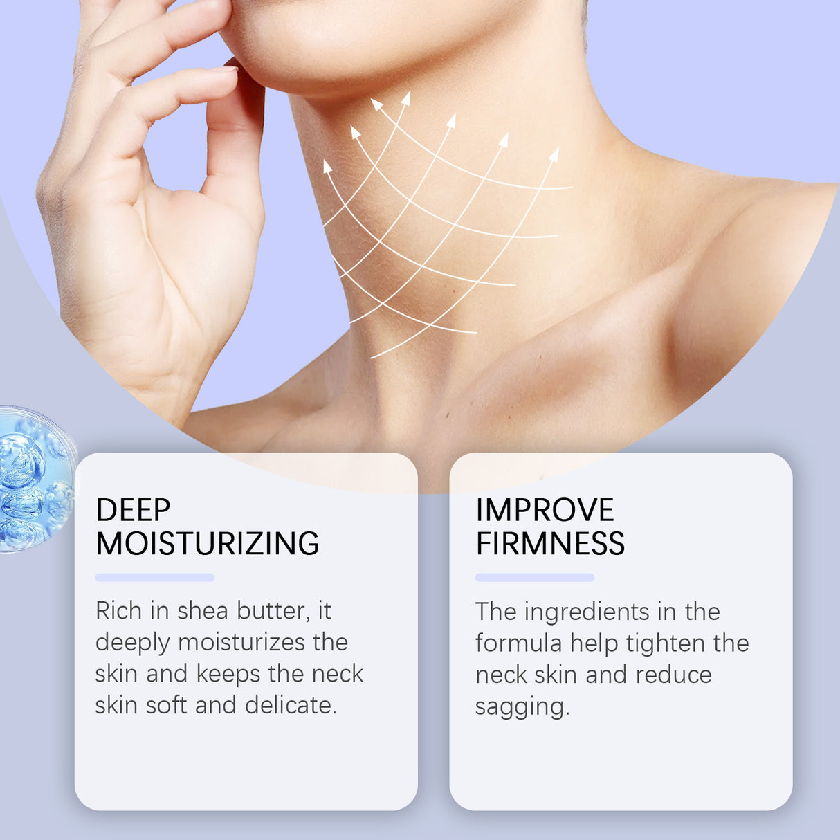 Neck Care Cream Moisturizes And Hydrates Neck Body Skin With Refreshing Skin Care And Beauty Neck Cream