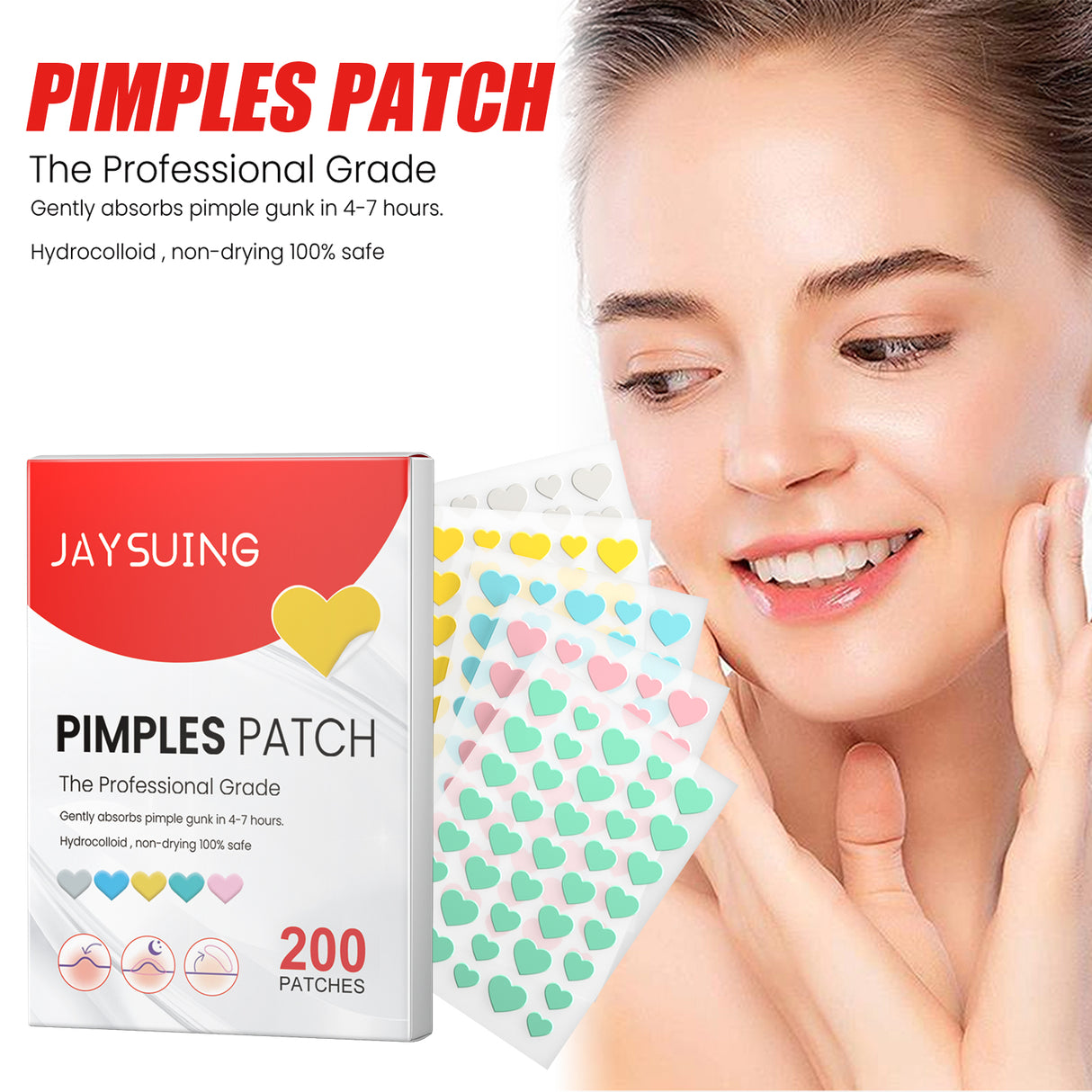 Pimples Patch, Mild Non-Irritant Lightening Pimples Spot Pimples Mark Covering Acne Pimples Patch