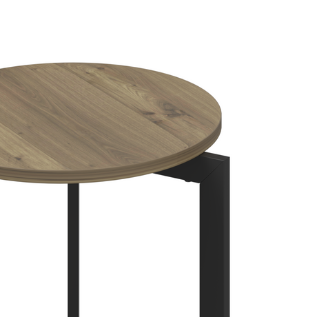 19.68''H Round Side Table, Round Accent End Table with Sturdy Metal Frame, Round Nightstand, for Living Room, Brown - V.I.P Digital Presence