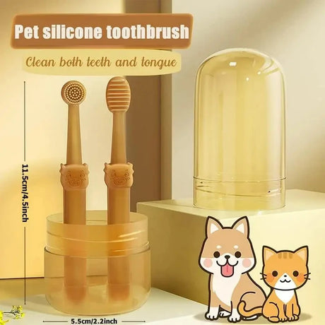 Teeth Whitening Dog Cat Silicone Soft Toothbrush Oral Care Puppy Toothbrush Toothpaste Pet Kit Teeth Cleaning Pet Supplies - V.I.P Digital Presence