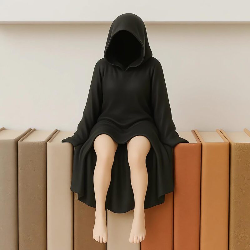 Halloween Female Sitting Statue for Desktop/Bedroom/Living Room Home Decor - V.I.P Digital Presence