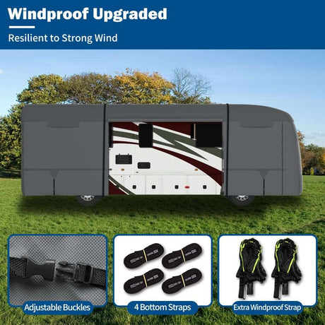 Umbrauto Class A RV Cover Upgraded Heavy Duty 7 Layers Top Windproof Breathable Class A Motorhome Camper Cover,Grey - V.I.P Digital Presence