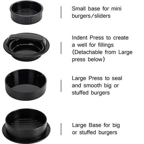 3-in-1 Manual Kitchen Gadget: Hamburger Patty, Round Beef Burger & Meatball Press. - V.I.P Digital Presence