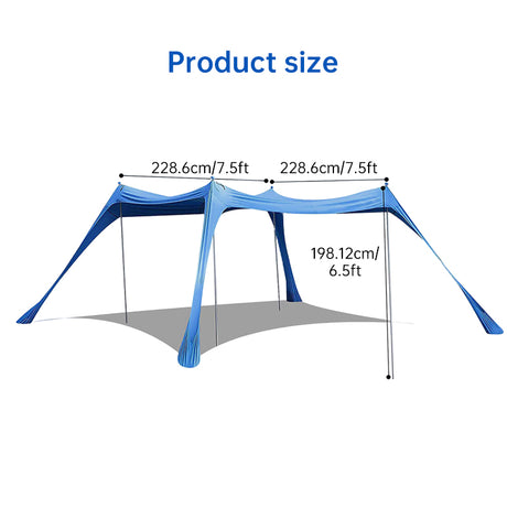 Family beach tent, large pop-up parasol, beach shelter, sun shade. Stable poles with portable carry bag. Outdoor shade. - V.I.P Digital Presence