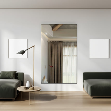 60 "x36" oversized modern square bathroom mirror with Balk frame decorative large wall mirror aluminum frame vertical or horizon - V.I.P Digital Presence