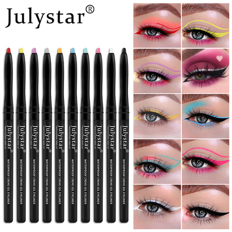 White Eyeliner Pencil Color Eyeliner Cream Not Easy To Smudge Waterproof Oil-Proof Slim Eyeliner Gel Pencil - V.I.P Digital Presence