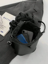 PU Leather Drawstring Bucket Bag - V.I.P Digital Presence