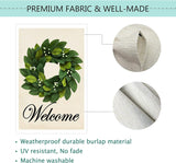 Spring Summer Welcome Wreath Garden Flag Magnolia Leaves Small Yard Flag Vertical Double Sided Burlap Farmhouse Seasonal - V.I.P Digital Presence