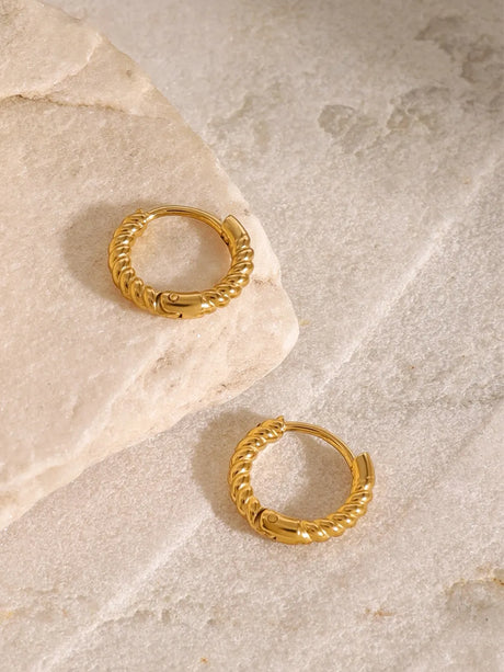 18K Gold-Plated Stainless Steel Huggie Earrings - V.I.P Digital Presence