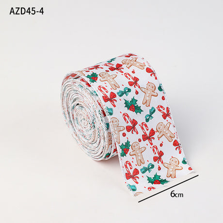 Christmas decoration ribbon, cedar pattern printed ribbon, bow tie, Christmas decoration ribbon, holiday ribbon - V.I.P Digital Presence