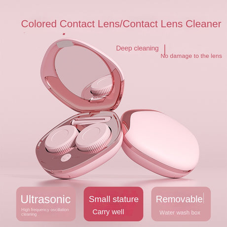 Ultrasonic cleaner, electric portable contact lens, contact lens, replaceable cleaning compartment - V.I.P Digital Presence