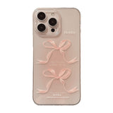 Sweet Pink Bow Apple 15 Phone Case 14 Transparent iPhone 13 Promax Silicone - V.I.P Digital Presence
