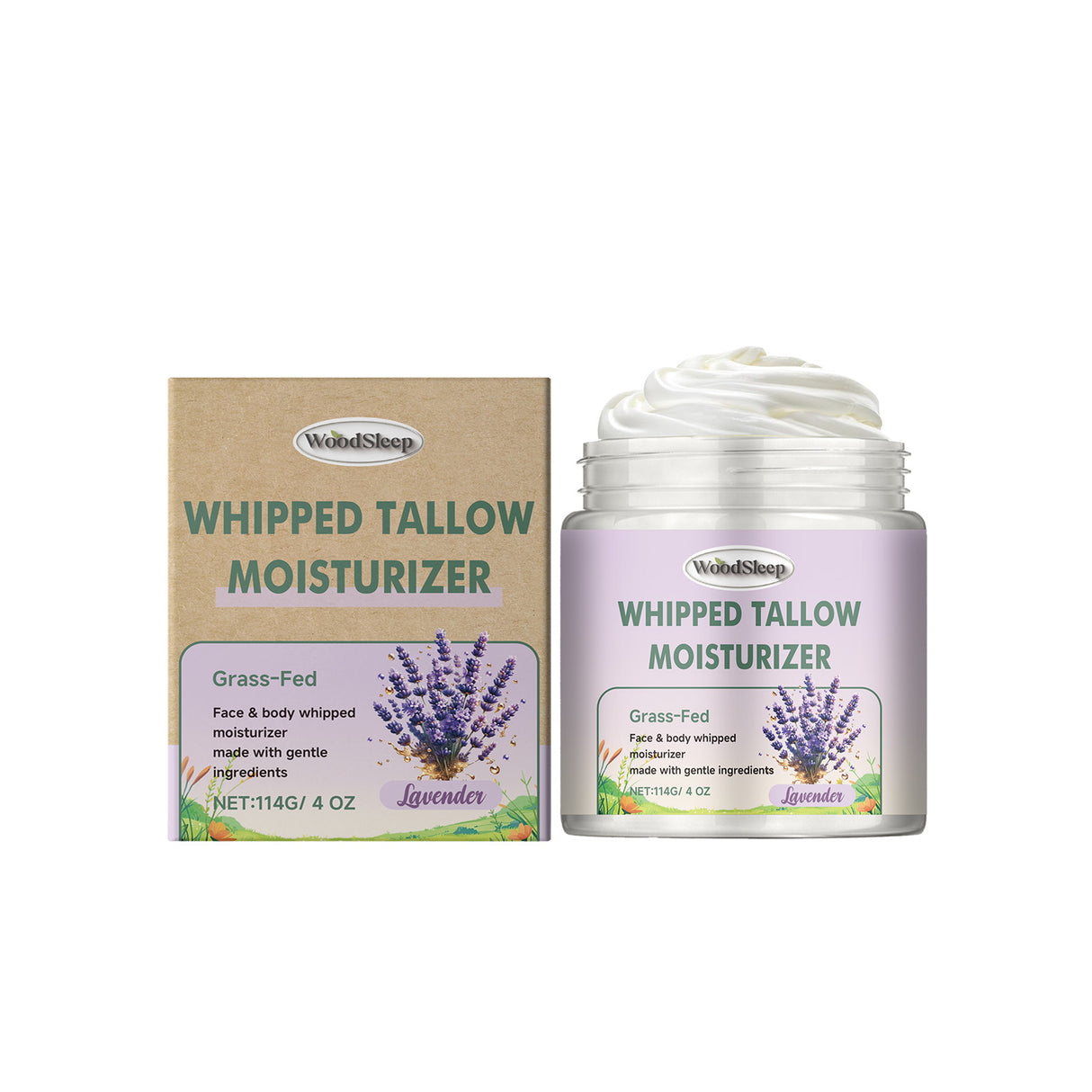 Lavender Grass Fed Tallow Moisturizer Deep Moisturizing Soft Skin Relief Dry Moisturizer