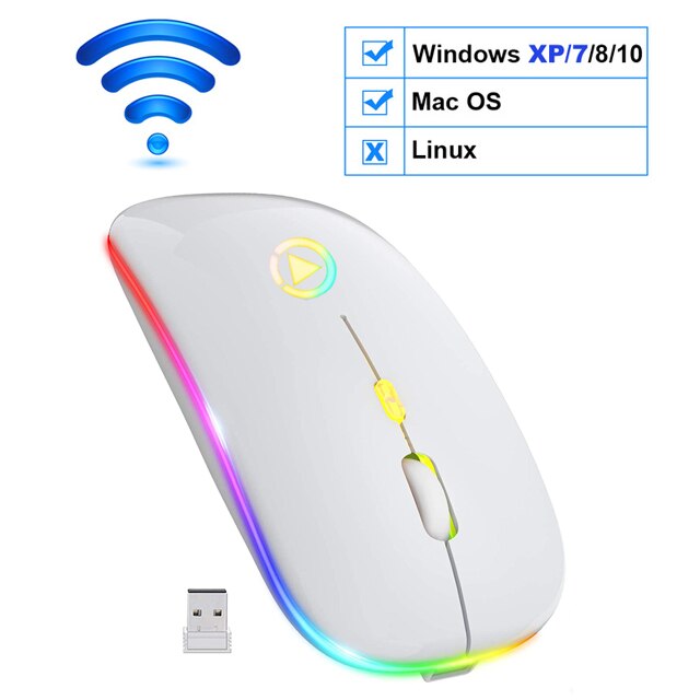 Wireless Mouse Bluetooth RGB Rechargeable Mouse Wireless Computer Silent Mause LED Backlit Ergonomic Gaming Mouse For PC Laptop - V.I.P Digital Presence
