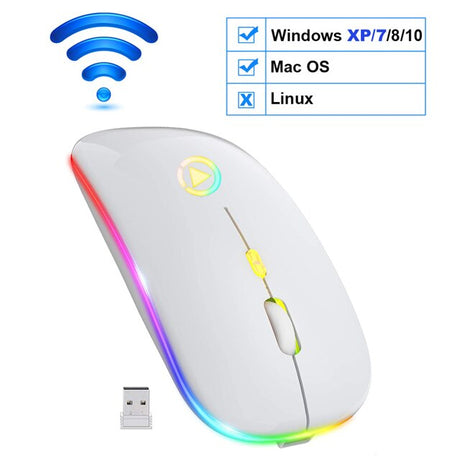 Wireless Mouse Bluetooth RGB Rechargeable Mouse Wireless Computer Silent Mause LED Backlit Ergonomic Gaming Mouse For PC Laptop - V.I.P Digital Presence