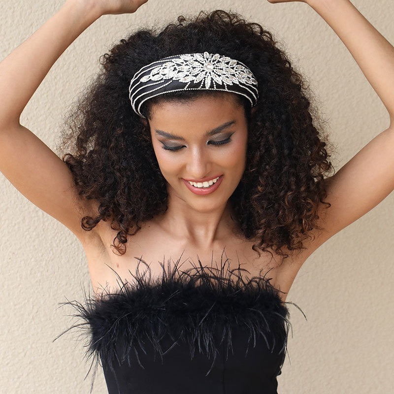 Baroque wide brimmed full diamond headband - V.I.P Digital Presence