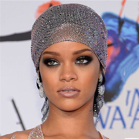 Mesh Rhinestone Elastic Hair Band Headband Outdoor Fashion Headwear Fishing Net Hat - V.I.P Digital Presence