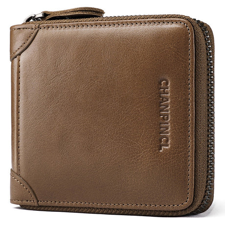 Men's Wallet Leather Zero Purse Zipper Wallet Horizontal Multi-Function Gift Box Wallet - V.I.P Digital Presence