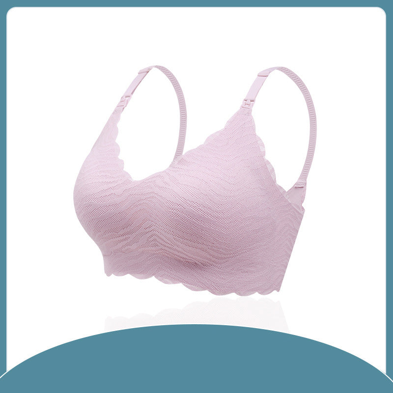One-Piece Fixed Cup Nursing Underwear Non-Marking No Steel Ring Gathering Pregnancy Comfortable Postpartum Breastfeeding Bra - V.I.P Digital Presence