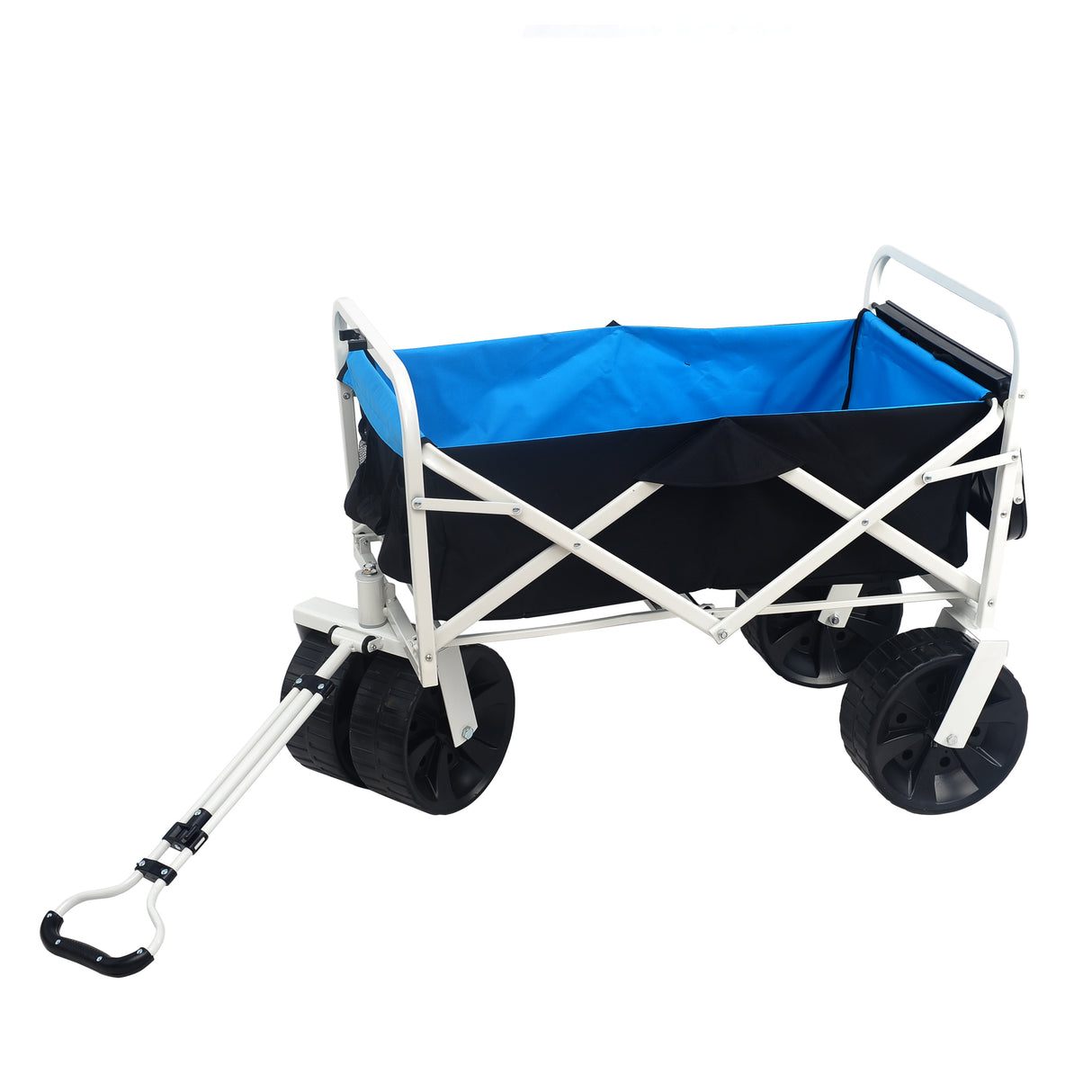 Folding Wagon Garden Shopping Beach Cart (white) - V.I.P Digital Presence