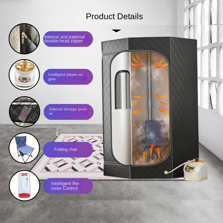Portable Sauna Tent Five-Sided Home Bracket Steam Bath Box - V.I.P Digital Presence