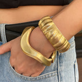 Irregular edged spring bracelet ins wind metallic folds Bracelet smooth surface - V.I.P Digital Presence