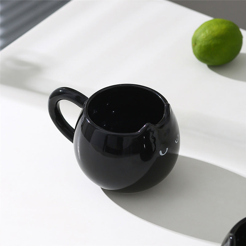 Adorable hand - painted cat - shaped ceramic mug, perfect for coffee or tea. - V.I.P Digital Presence