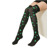 Irish Festival Green Trefoil Stockings Over the Knee Socks St Patrick's Day Party Striped Socks - V.I.P Digital Presence