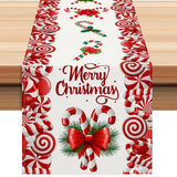 Christmas table flag candy letter printed tablecloth holiday party table decoration tablecloth pad white linen - V.I.P Digital Presence