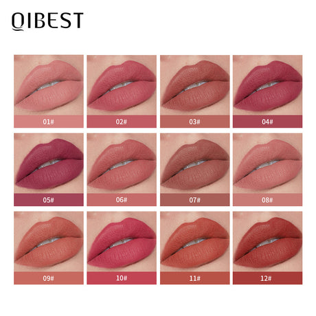 QIBEST Silky Lip Glaze Non-Stick Cup Does Not Fade Lip Gloss Makeup Color Liquid Lipstick Matte Moisturizing Lip Gloss - V.I.P Digital Presence