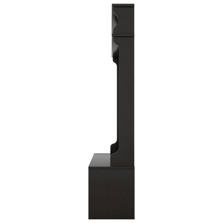 Hall tree with roof rack and storage platform, corridor shoe cabinet with sliding door, clothes hanger with 5 hooks black - V.I.P Digital Presence